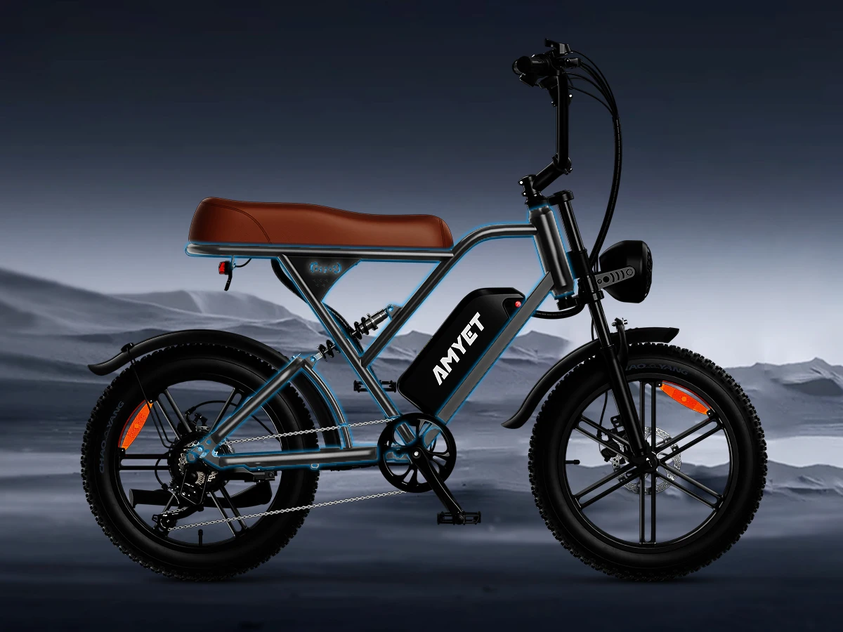 AMYET V9-G60 Adults Electric Bike 1000W Motor Bicycle 48V 20AH 20“ Tire Ebike Electric E Bikes Mountain Moped Ebikes For Men