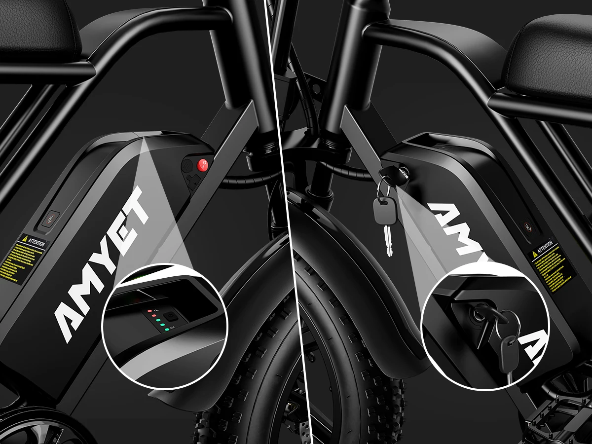 AMYET V9-G60 Adults Electric Bike 1000W Motor Bicycle 48V 20AH 20 Inch Tire Ebike Electric E Bikes Mountain Moped Ebikes For Men