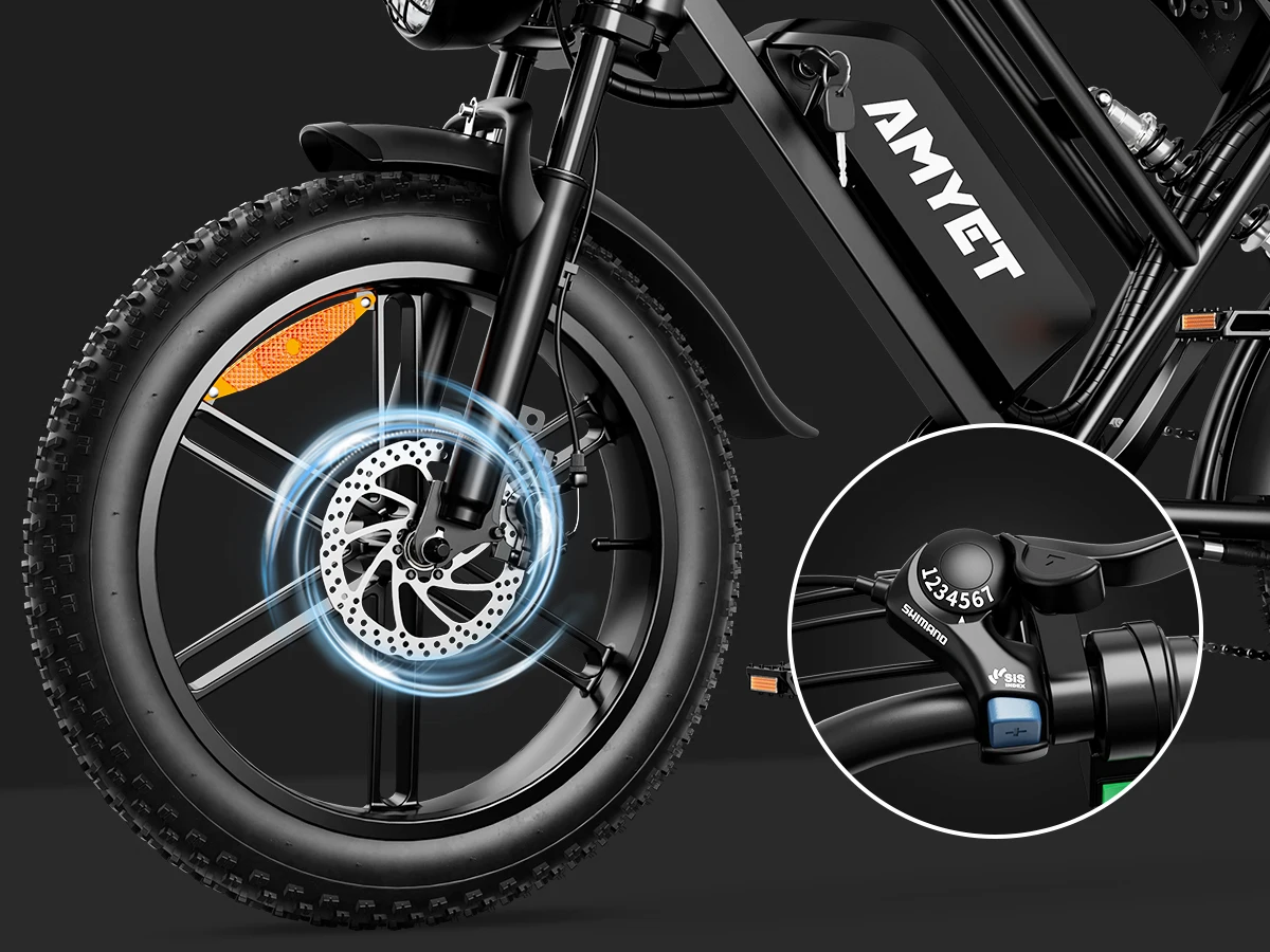 AMYET V9-G60 Adults Electric Bike 1000W Motor Bicycle 48V 20AH 20 Inch Tire Ebike Electric E Bikes Mountain Moped Ebikes For Men