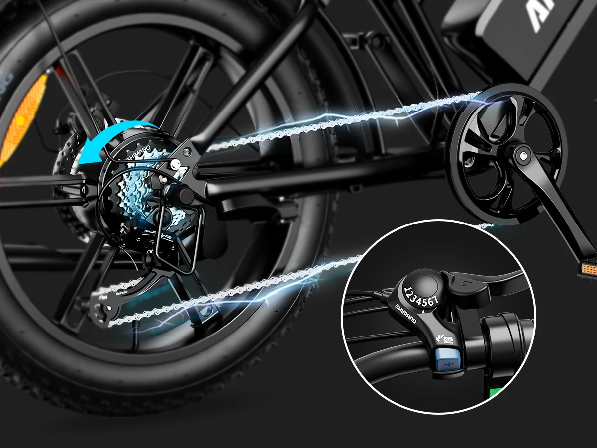 AMYET V9-G60 Adults Electric Bike 1000W Motor Bicycle 48V 20AH 20 Inch Tire Ebike Electric E Bikes Mountain Moped Ebikes For Men