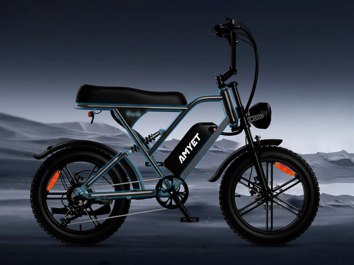 AMYET V9-G60 Adults Electric Bike 1000W Motor Bicycle 48V 20AH 20 Inch Tire Ebike Electric E Bikes Mountain Moped Ebikes For Men