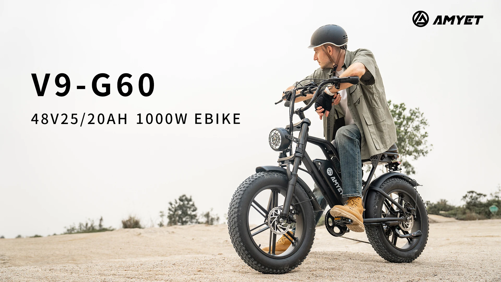AMYET V9-G60 Adults Electric Bike 1000W Motor Bicycle 48V 20AH 20 Inch Tire Ebike Electric E Bikes Mountain Moped Ebikes For Men