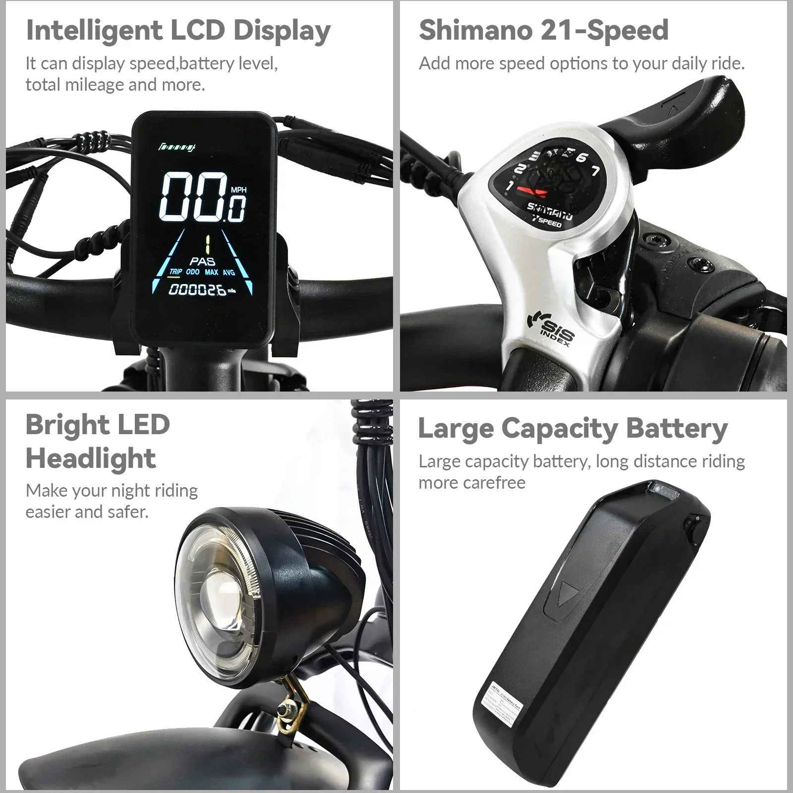 for 2000W dual motor 48V 20AH 26*4.0 fat tire hydraulic brake soft tail frame large front fork color instrument electric bicycle