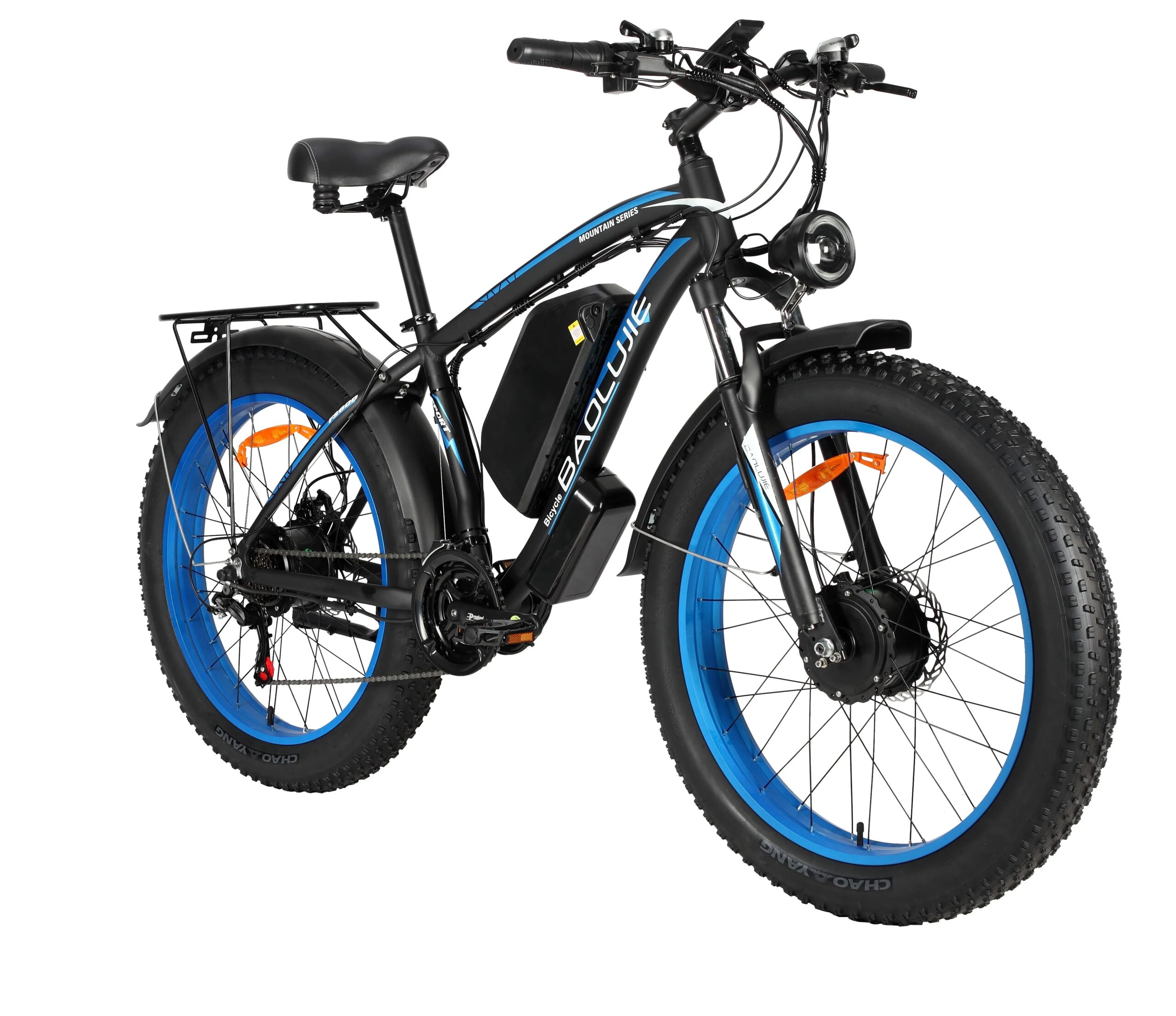 for 2000W dual motor 48V 20AH 26*4.0 fat tire hydraulic brake soft tail frame large front fork color instrument electric bicycle