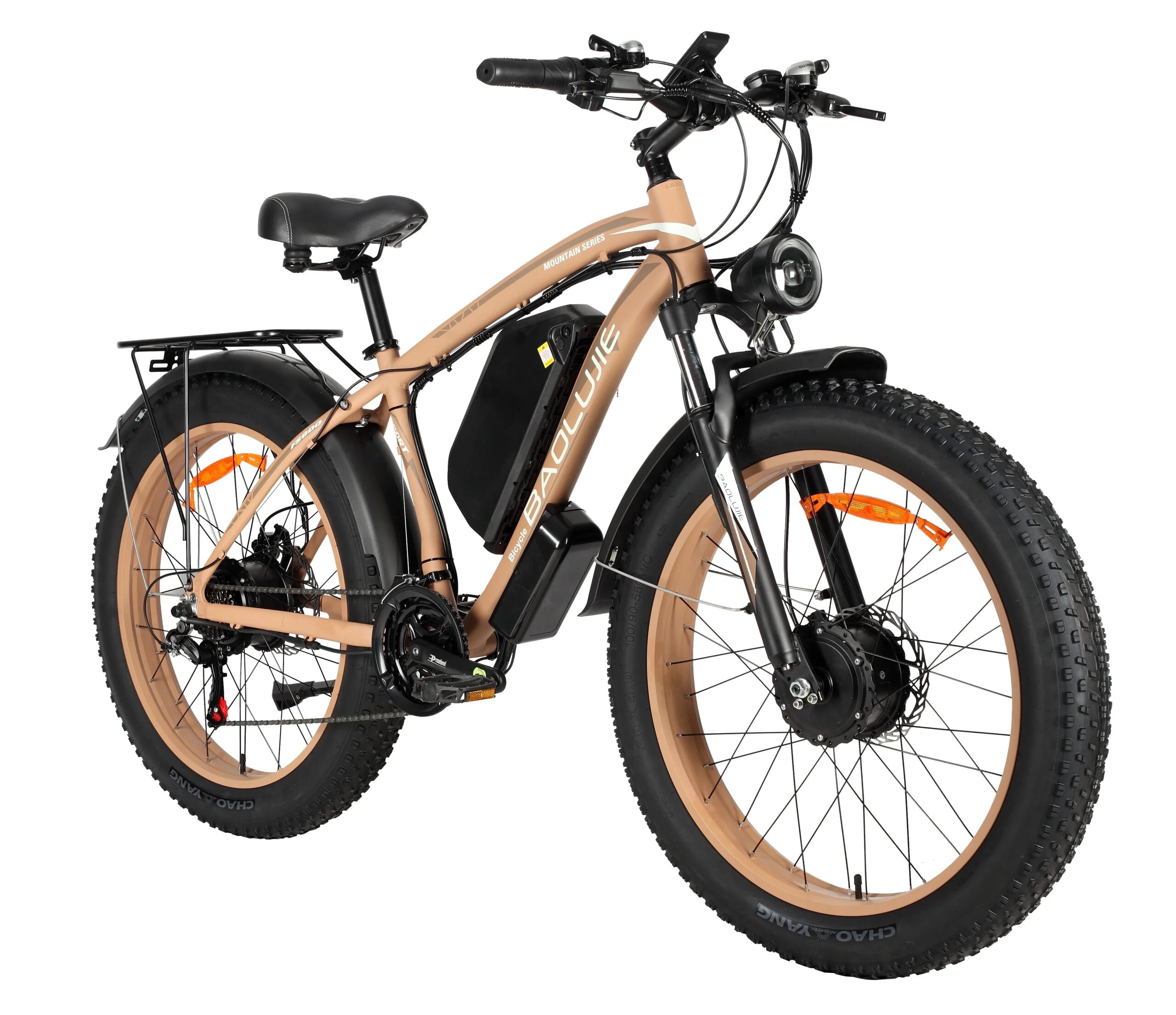 for 2000W dual motor 48V 20AH 26*4.0 fat tire hydraulic brake soft tail frame large front fork color instrument electric bicycle
