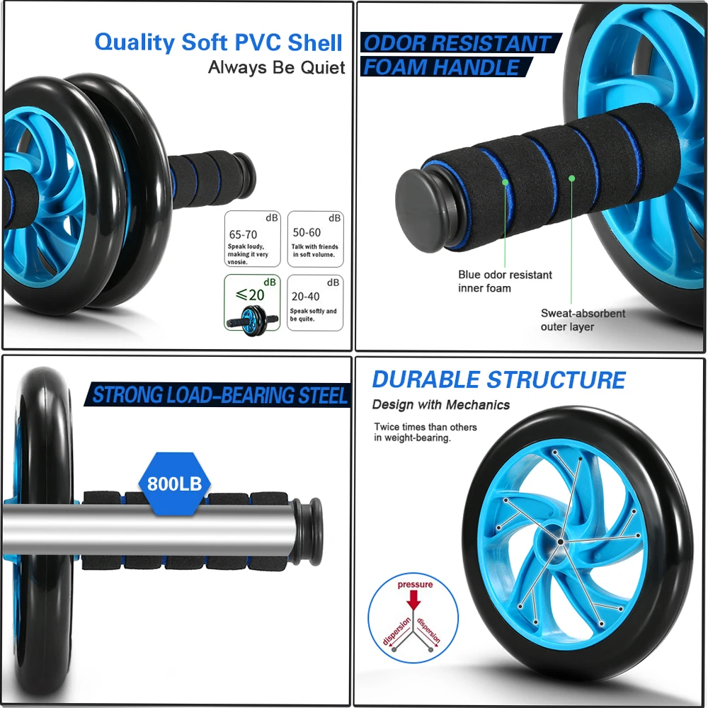 New 5 In 1 Abdominal Fitness Wheel Indoor Sports Product Push Up Support AB Wheel Multi-function Fitness Equipment Household