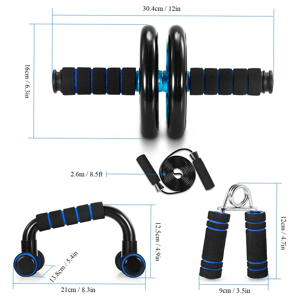 New 5 In 1 Abdominal Fitness Wheel Indoor Sports Product Push Up Support AB Wheel Multi-function Fitness Equipment Household