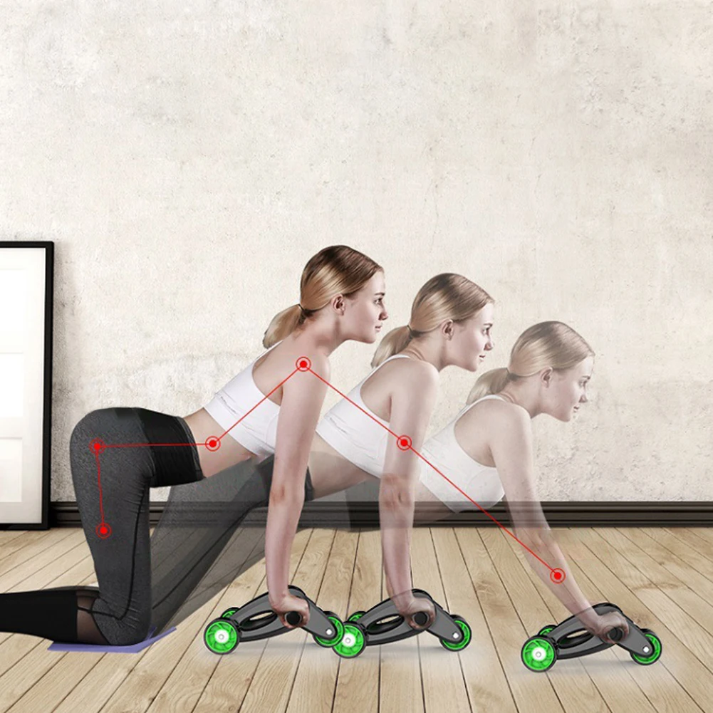 Ab Roller Wheel Abdominal Exercise Roller 4-Wheeled Ab Exercise Machine Foldable Core Strengthening Trainer for Adults Ab Roller Wheel Abdominal Exercise Roller 4-Wheeled Ab Exercise Machine Foldable Core Strengthening Trainer for Adults