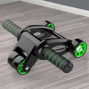 Ab Roller Wheel Abdominal Exercise Roller 4-Wheeled Ab Exercise Machine Foldable Core Strengthening Trainer for Adults