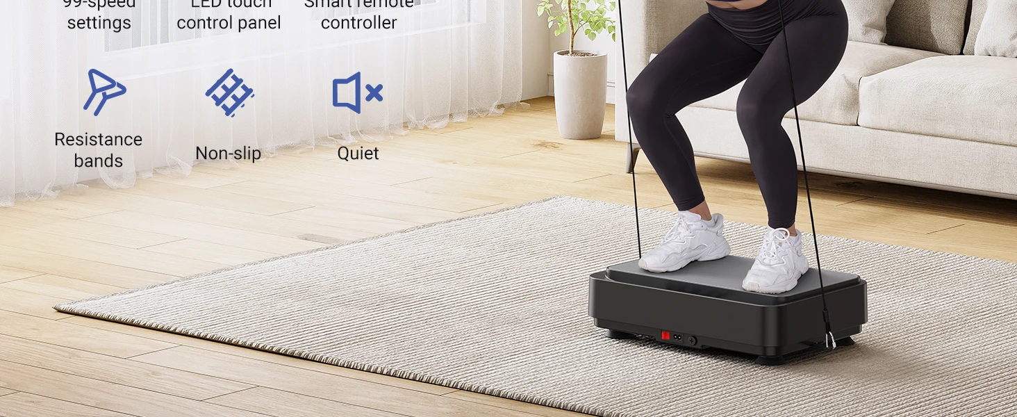 MERACH Vibration Plate Exercise Machine Vibration Plate for Lymphatic Drainage Relieve Pain Help Sleep Fat Burning Weight Loss