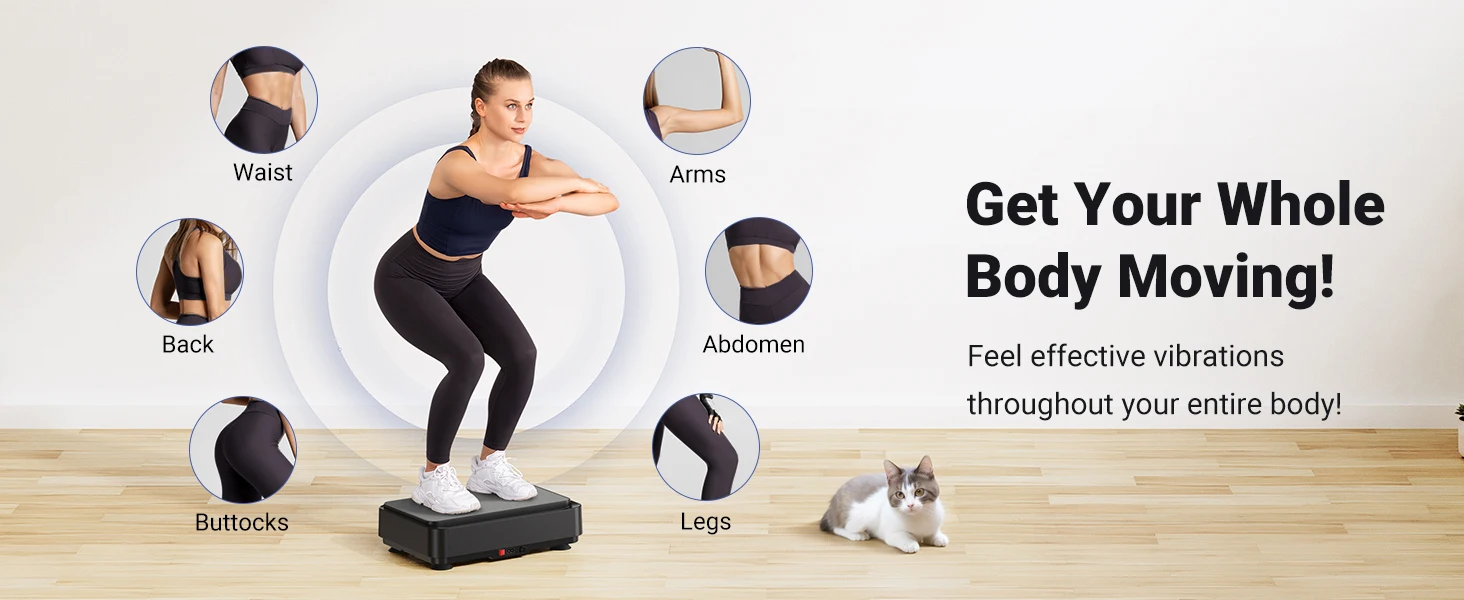 MERACH Vibration Plate Exercise Machine Vibration Plate for Lymphatic Drainage Relieve Pain Help Sleep Fat Burning Weight Loss