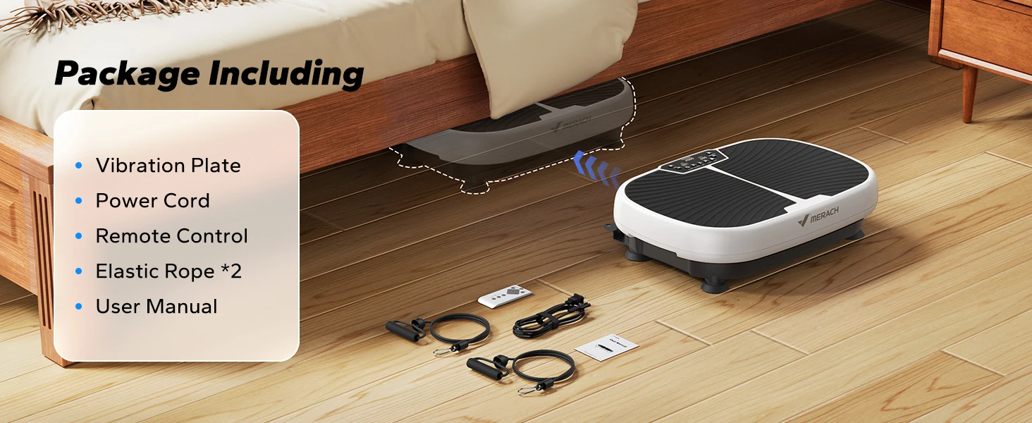 MERACH EMS Vibration Plate Exercise Machine for Lymphatic Drainage Relieve Pain Help Sleep Fat Burning&Weight Loss Exercise Fit