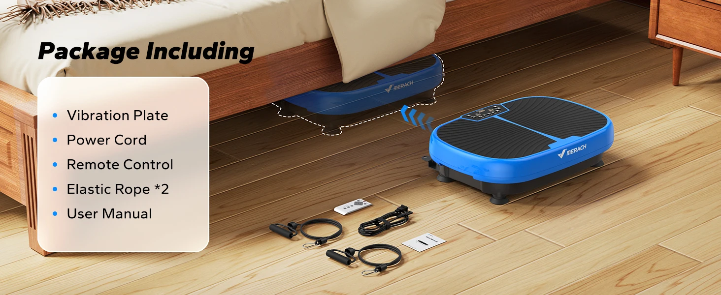 MERACH EMS Vibration Plate Exercise Machine for Lymphatic Drainage Relieve Pain Help Sleep Fat Burning&Weight Loss Exercise Fit