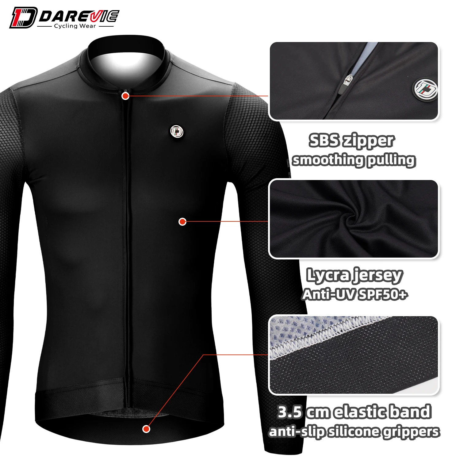 DAREVIE Man Cycling Jersey 2024 Summer Breathable Long Sleeve Men's Cycling Clothing MTB Road Anti-UV Men's Cycling Shirt DAREVIE Man Cycling Jersey 2024 Summer Breathable Long Sleeve Men's Cycling Clothing MTB Road Anti-UV Men's Cycling Shirt