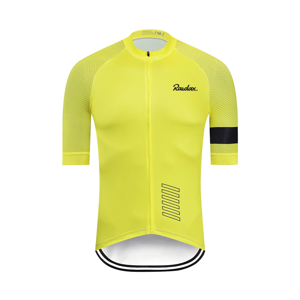 Men Cycling Jersey Raudax Classic Black Cycling Racing Tops Short Sleeve Cyclist Clothes Shirt Maillot Summer Bicycle Bike Wear