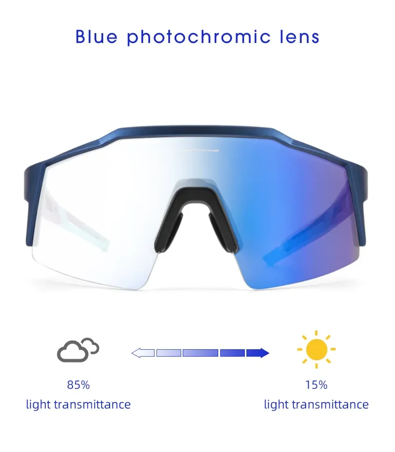 Kapvoe Photochromic Cycling Sunglasses for Men Cycl Glasses Mountain Bicycle Goggles Women Outdoor Sports Running UV400 Eyewear