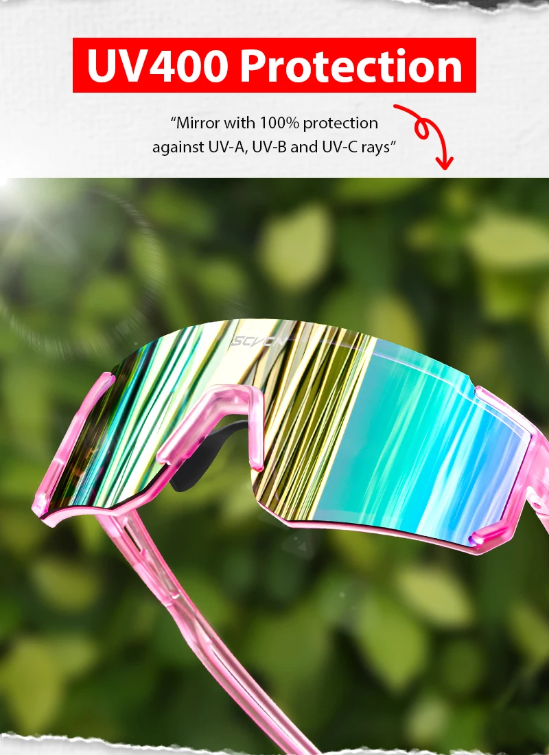 SCVCN New Outdoor Cycling Sunglasses Men Road Driving Bike Glasses  Sports Mountain Climbing Women Bicycle Cycling UV400 Goggles
