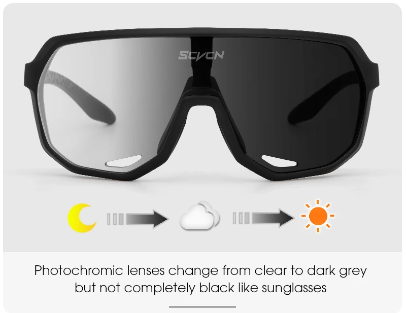 SCVCN Outdoor Sport Bike Photochromic Sunglasses Men Women bicycle MTB Road Cycling Glasses UV400 Fishing Goggles Running Eyewea SCVCN Outdoor Sport Bike Photochromic Sunglasses Men Women bicycle MTB Road Cycling Glasses UV400 Fishing Goggles Running Eyewea