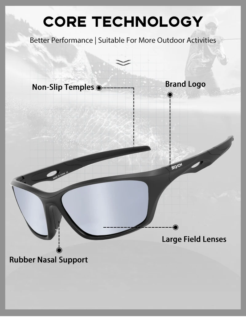 SCVCN New Outdoor Polarized Sunglasses Bike Cycling Glasses UV400 Sports Running Fishing Protection Eyewear Road Bicycle Goggles