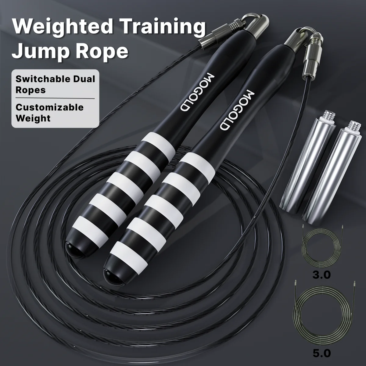 MOGOLD Premium Jump Rope Metal Wire Non-slip Handles Fitness Weight Loss Essential for Active Lifestyle