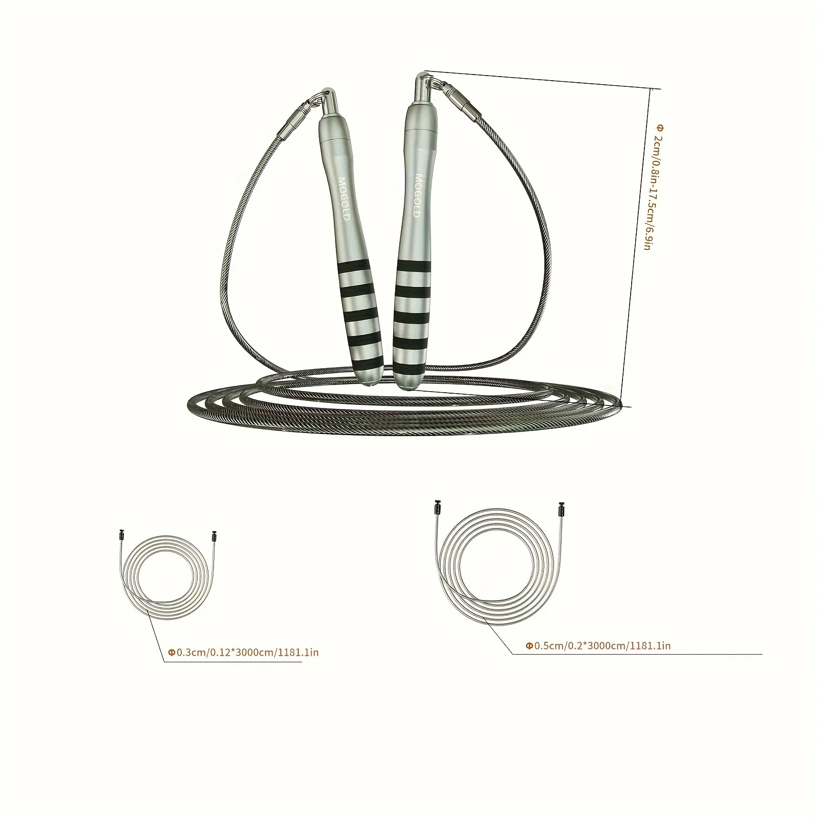 MOGOLD Premium Jump Rope Metal Wire Non-slip Handles Fitness Weight Loss Essential for Active Lifestyle