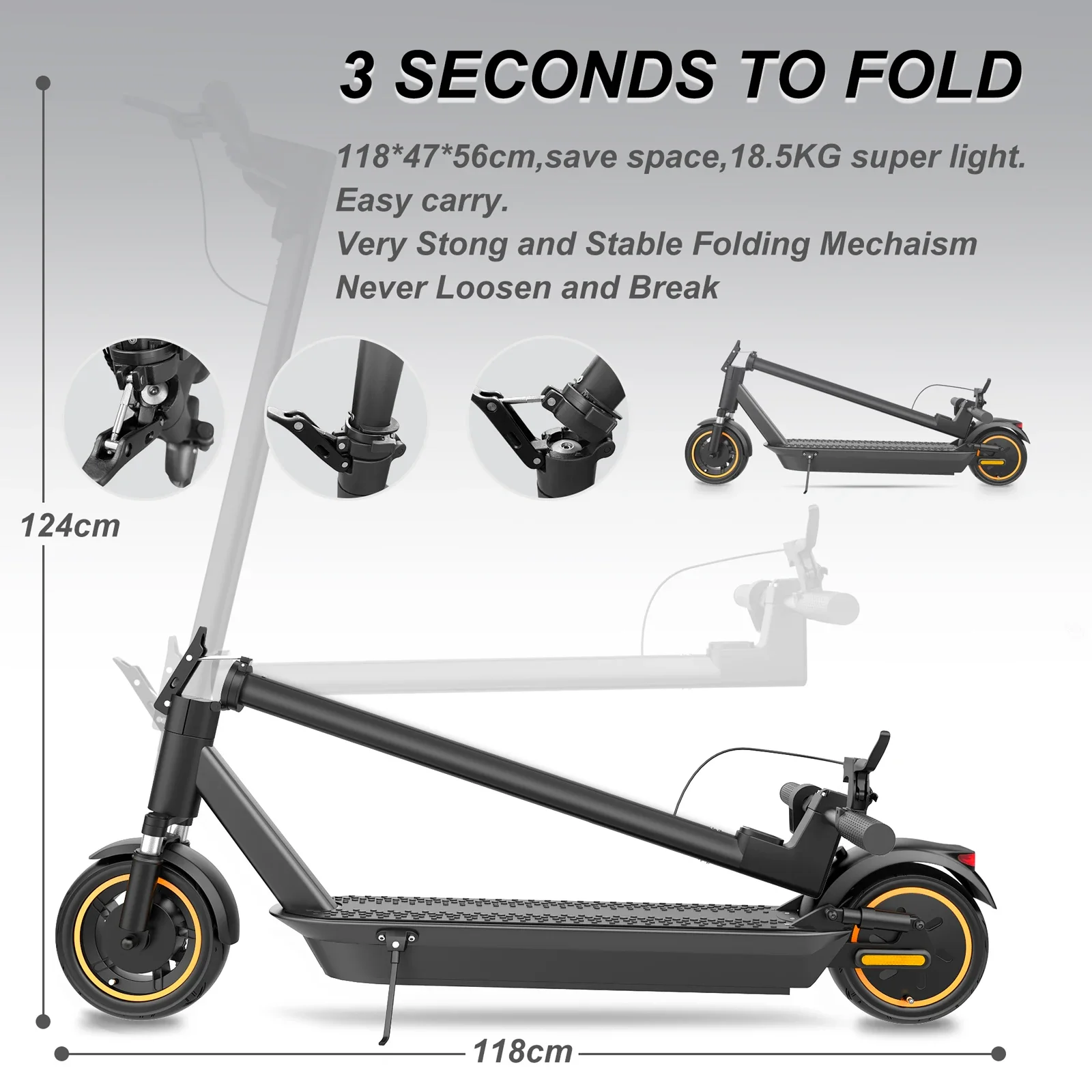 AOVOPRO Ledpad ESMAX Electric Scooter 500W 40km/h Adult APP Smart Shock-absorbing Anti-skid Foldable Portable Electric Scooter