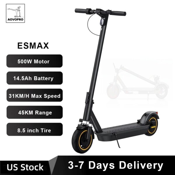 AOVOPRO Ledpad ESMAX Electric Scooter 500W 40km/h Adult APP Smart Shock-absorbing Anti-skid Foldable Portable Electric Scooter