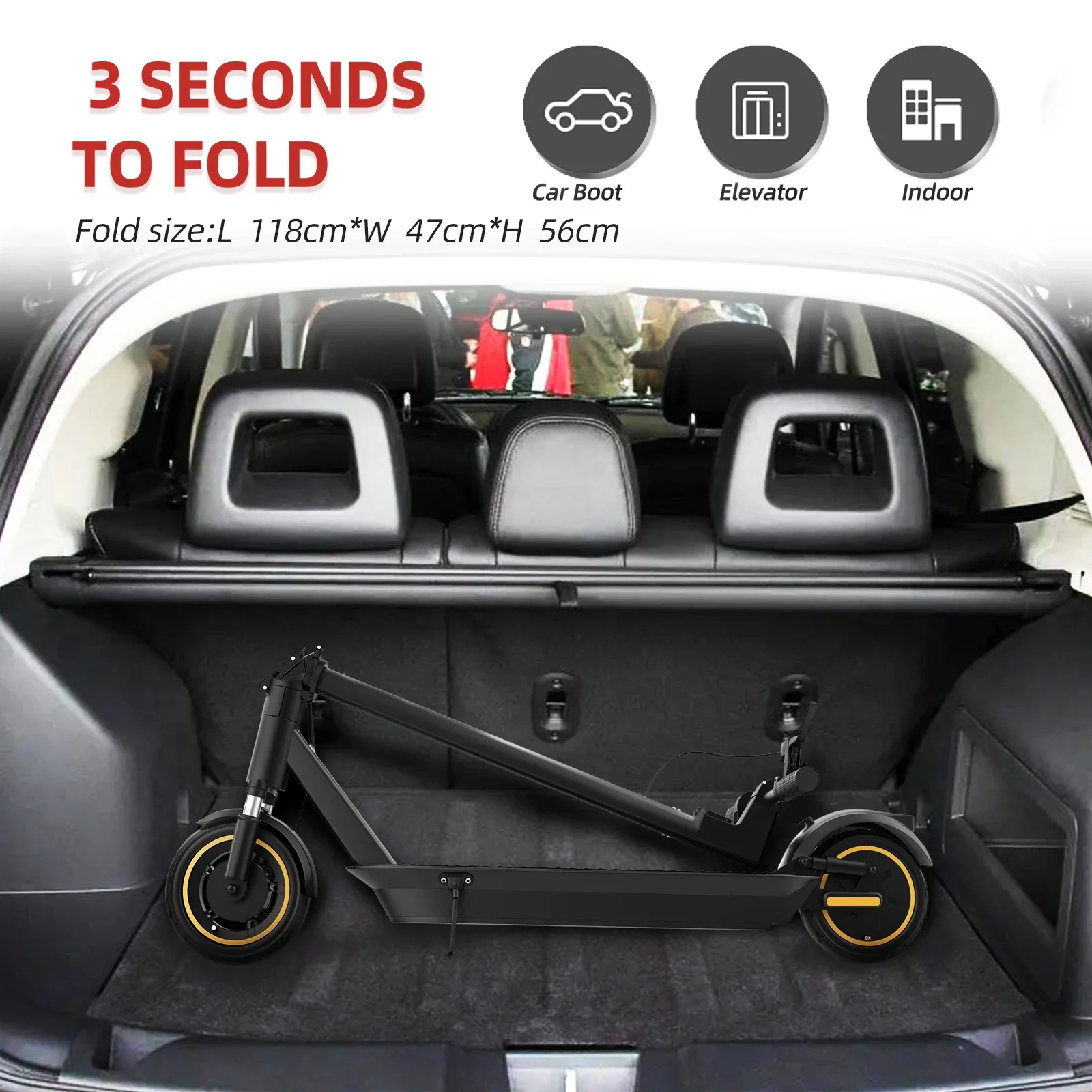 AOVOPRO Ledpad ESMAX Electric Scooter 500W 40km/h Adult APP Smart Shock-absorbing Anti-skid Foldable Portable Electric Scooter