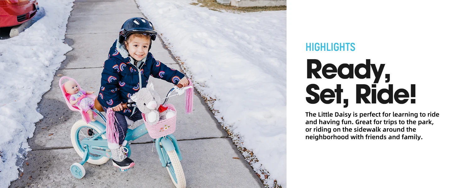 JOYSTAR Little Daisy Kids Bike for Girls Ages 2-7 Years,  Bikes with Doll Bike Seat & Streamers,Bikes with Flag & Number Plate