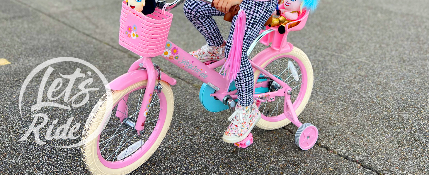 JOYSTAR Little Daisy Kids Bike for Girls Ages 2-7 Years,  Bikes with Doll Bike Seat & Streamers,Bikes with Flag & Number Plate
