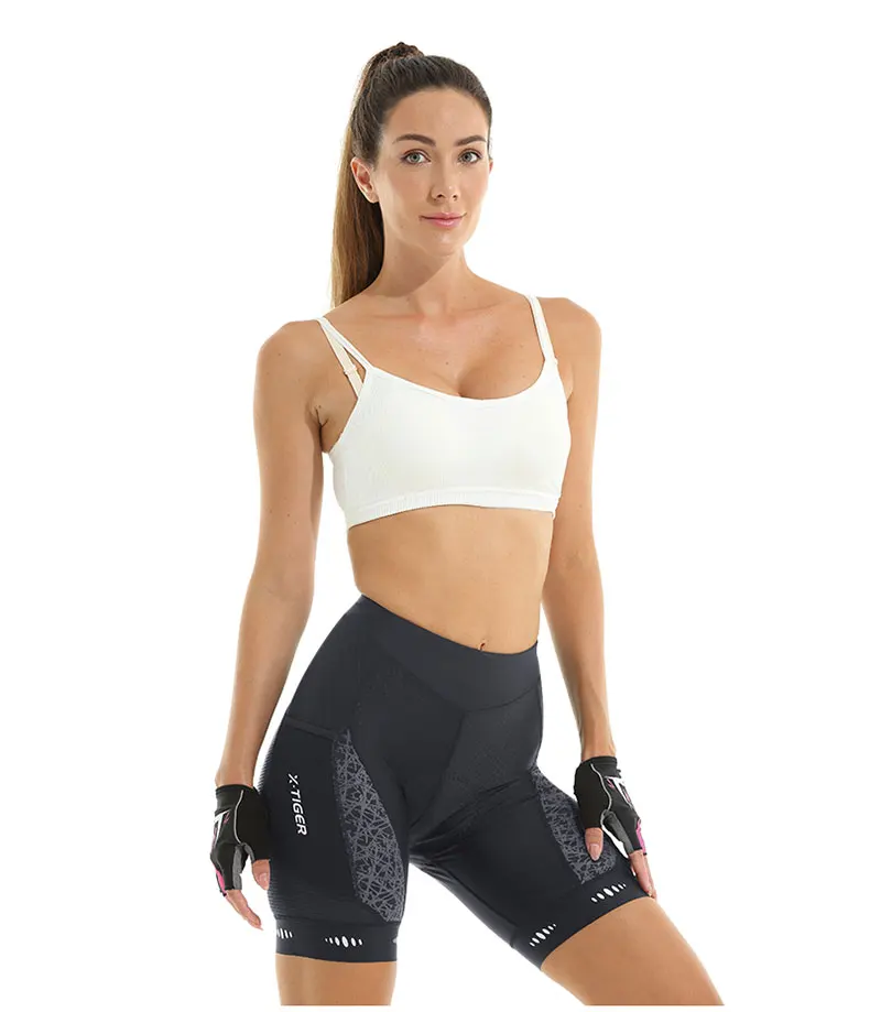 X-TIGER Cycling Shorts Women's Bicycle Shorts Competitive Sponge Padded 7h MTB Bike Shorts With Side Pockets Summer Bib Tights