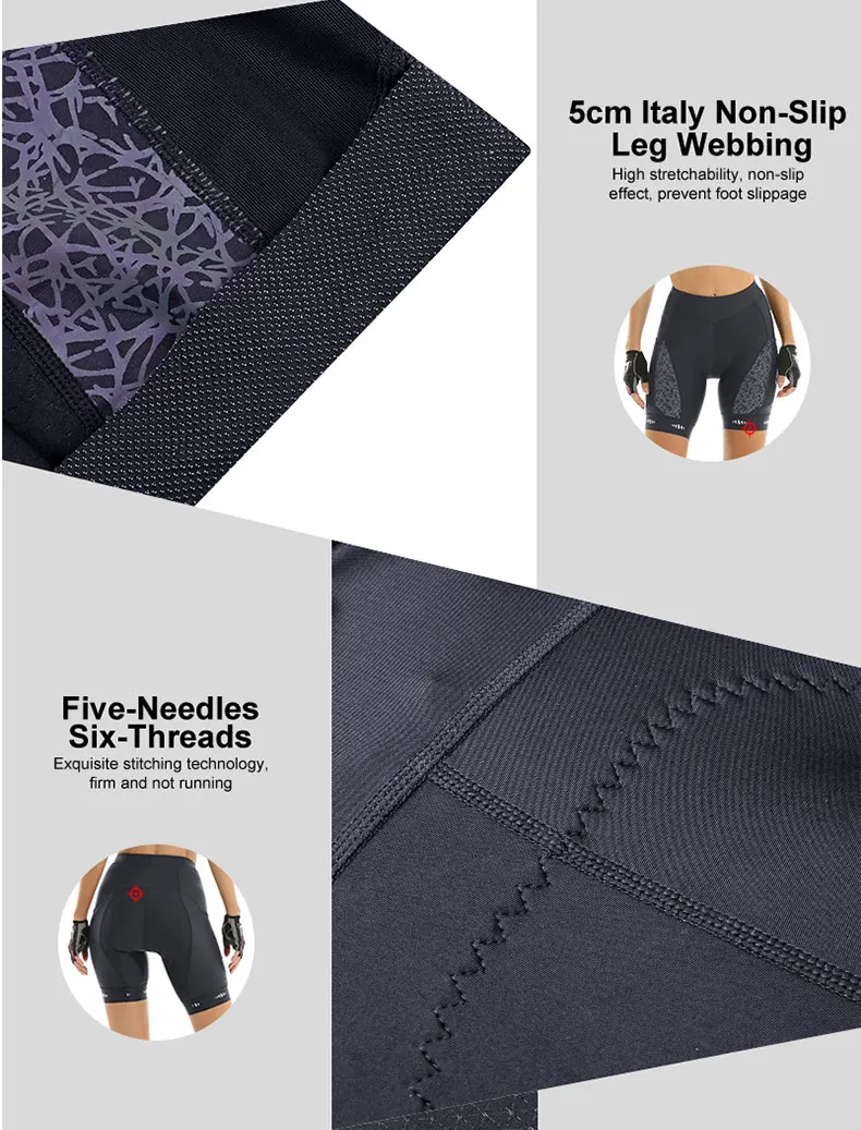 X-TIGER Cycling Shorts Women's Bicycle Shorts Competitive Sponge Padded 7h MTB Bike Shorts With Side Pockets Summer Bib Tights
