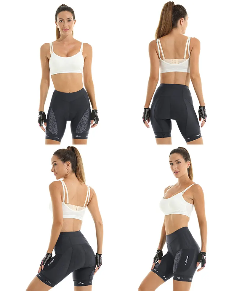 X-TIGER Cycling Shorts Women's Bicycle Shorts Competitive Sponge Padded 7h MTB Bike Shorts With Side Pockets Summer Bib Tights