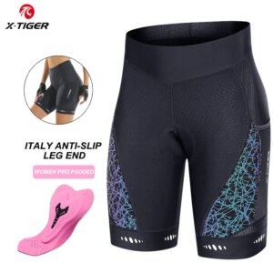 X-TIGER Cycling Shorts Women's Bicycle Shorts Competitive Sponge Padded 7h MTB Bike Shorts With Side Pockets Summer Bib Tights